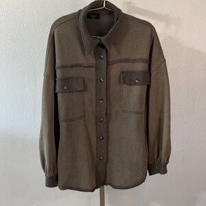 Vici- Olive green oversized Button-Up Shacket- Size Small
